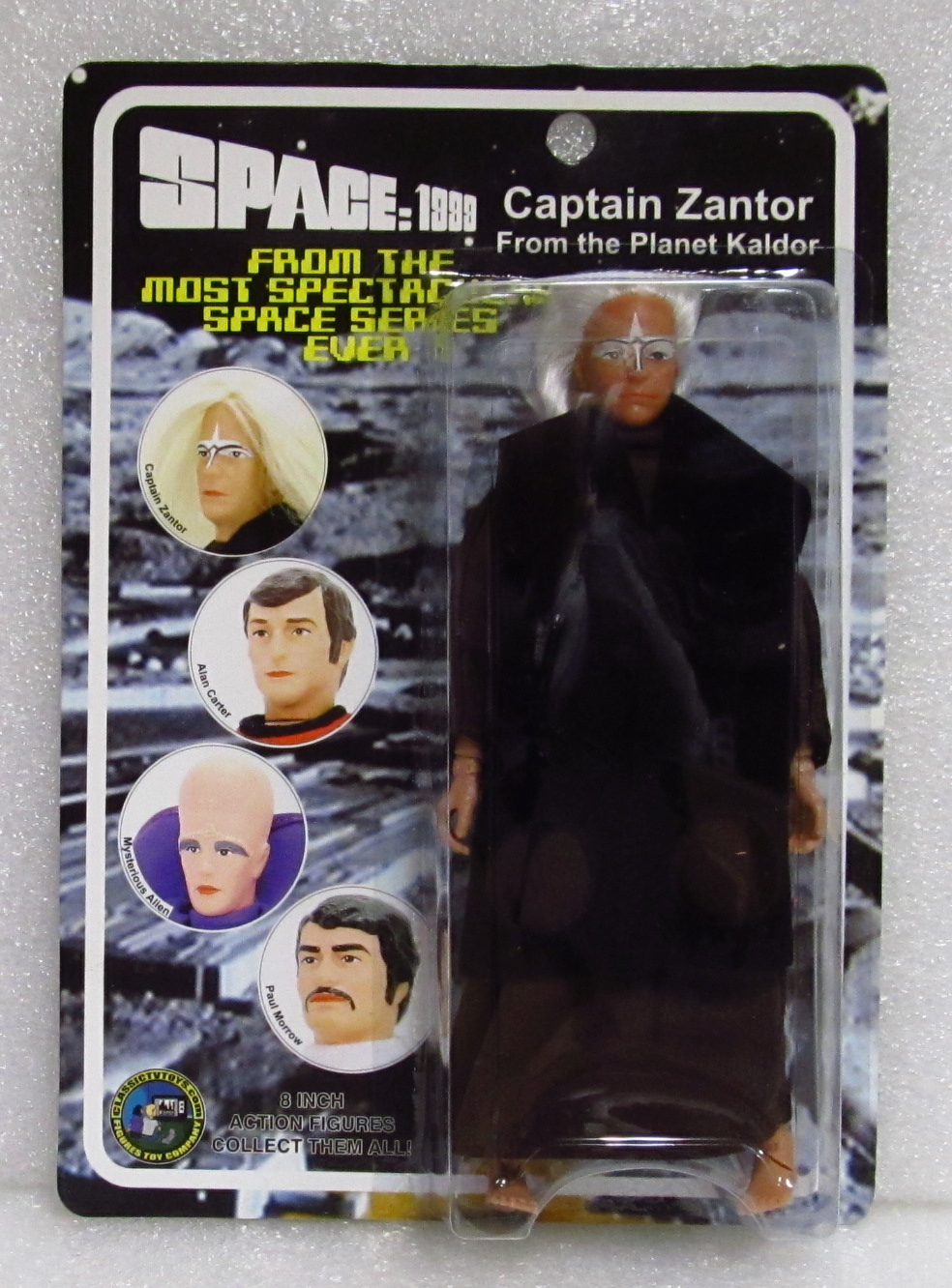 MOC Figures Toy Company Space: 1999 Captain Zantor Action Figure on Unpunched Factory Sealed Card 1