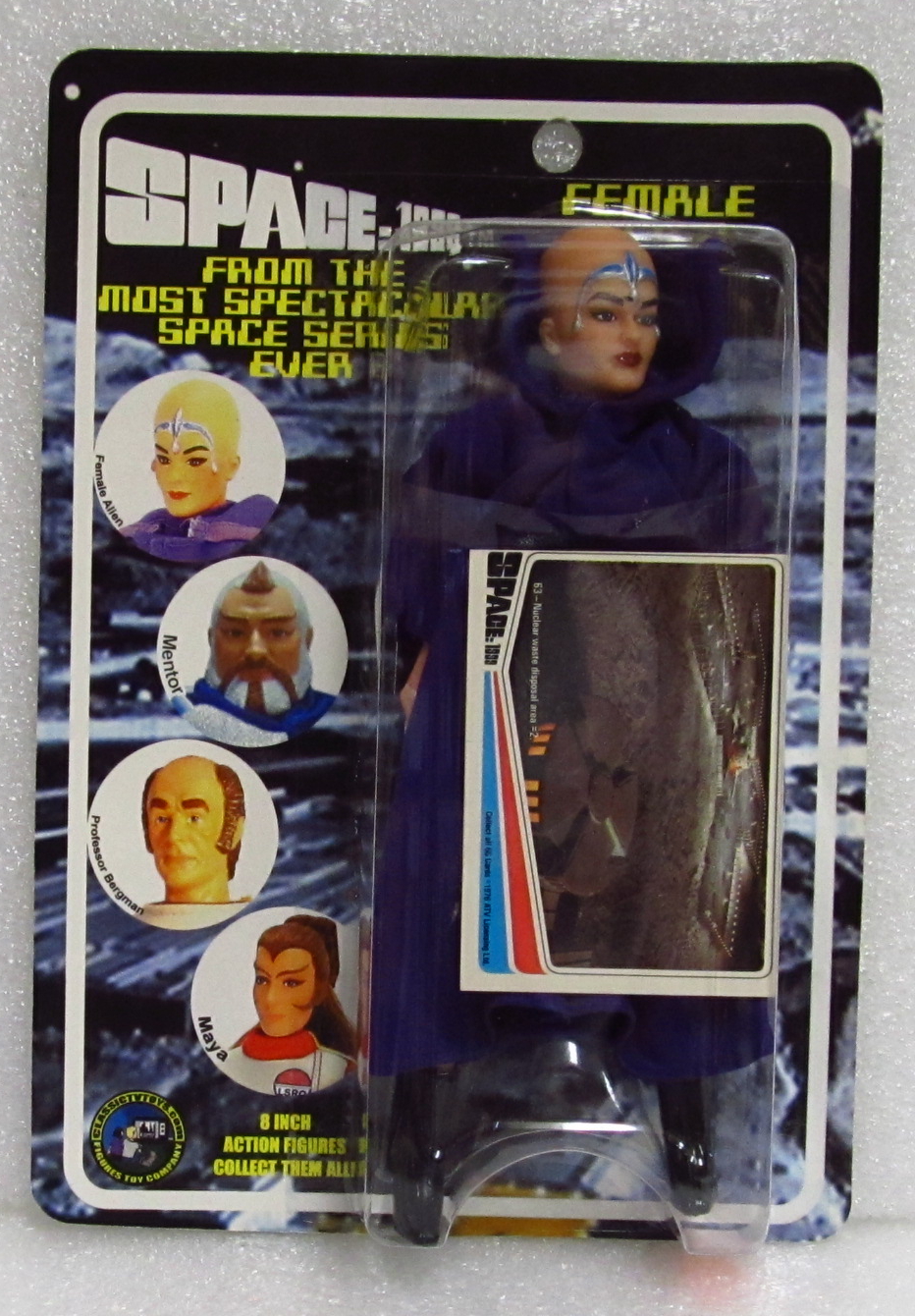 MOC Figures Toy Company Space: 1999 Female Alien Action Figure on Unpunched Factory Sealed Card