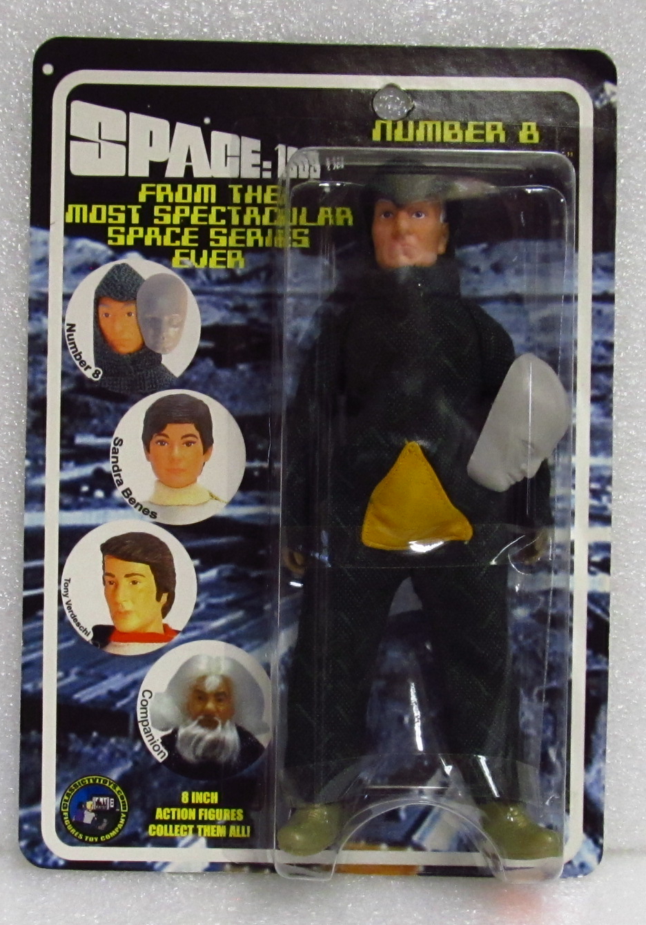 MOC Figures Toy Company Space: 1999 Number 8 Action Figure on Unpunched Factory Sealed Card
