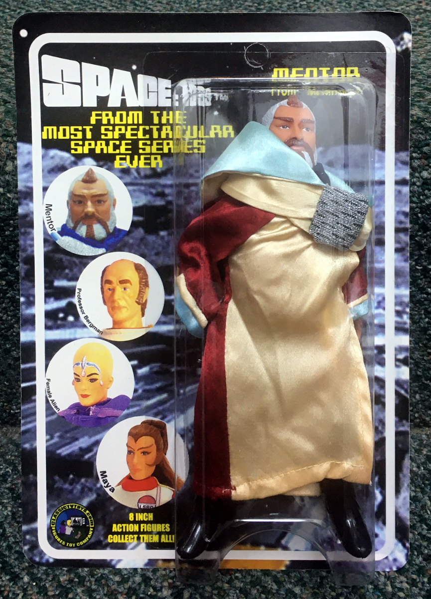 MOC Figures Toy Company Space: 1999 Mentor Action Figure on Unpunched Factory Sealed Card