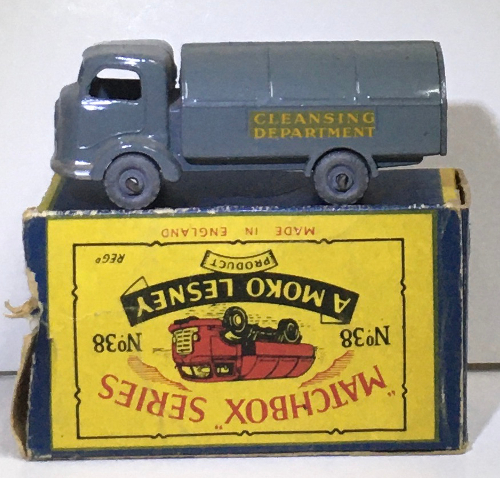 NM Matchbox 38-A Refuse Wagon on Gray Metal Wheels in the Box 2 NM Matchbox 38-A Refuse Wagon on Gray Metal Wheels in the Box 2