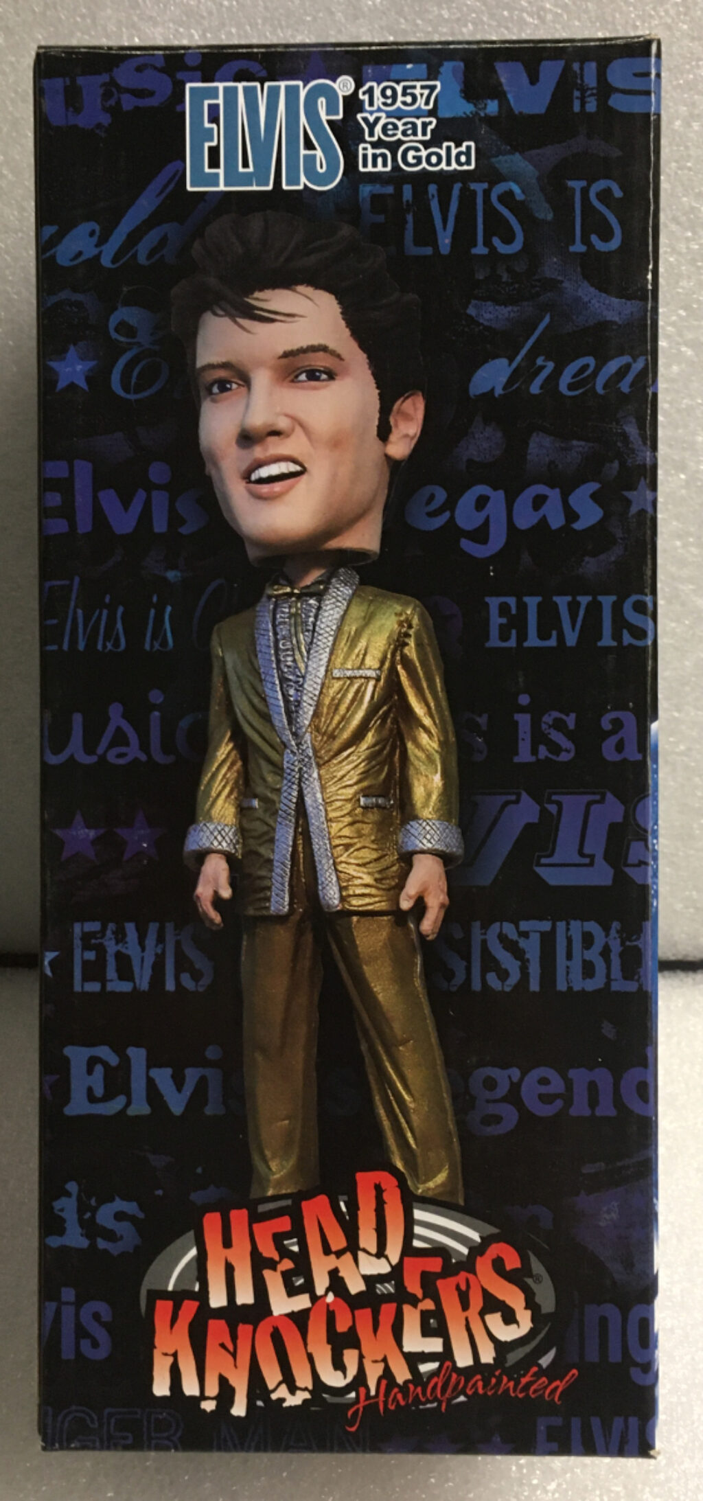neca elvis presley 1957 year in gold head knocker bobblehead 1