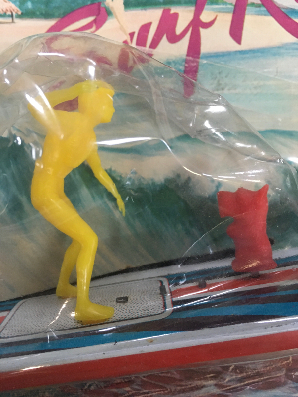 j-chein-surf-rider-tin-litho-wind-up-3 1960's J Chein Surf Rider with Scottie Dog Tin Litho Wind-Up: Mint on Card 2