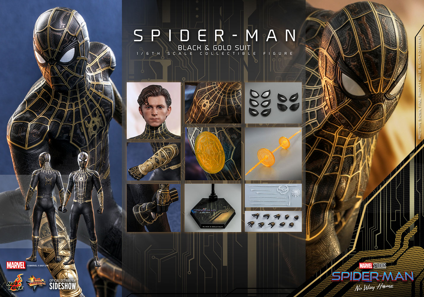 hot-toys-spider-man-black-and-gold-suit-3 Hot Toys Spider-Man Far From Home Black & Gold Suit 1:6 Scale Figure 3