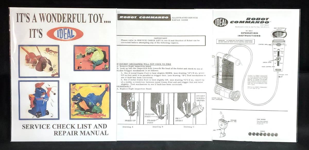 ideal-battery-operated-robot-commando-7 1961 Ideal Robot Commando Battery-Operated Robot in the Box - All-Original Parts 6