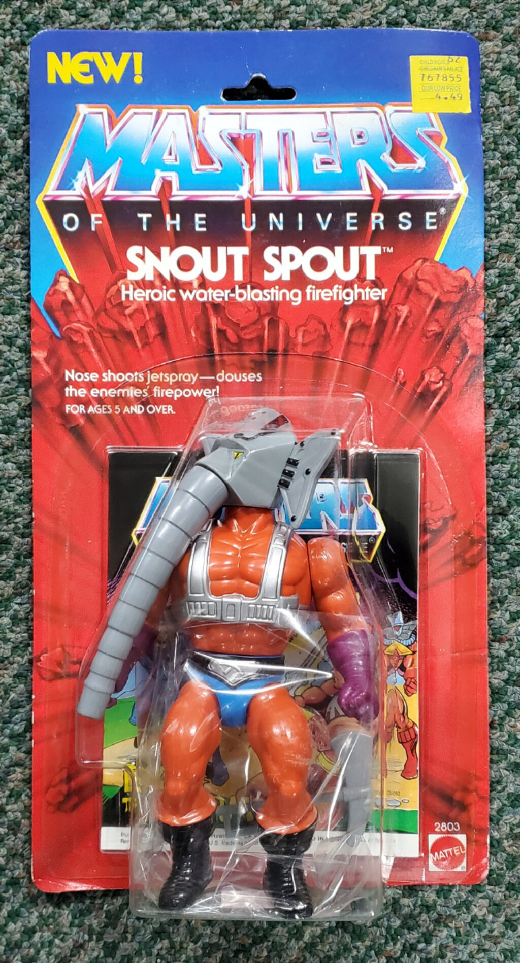 MOC 1985 Masters of the Universe (MOTU) Snout Spout Action Figure on Factory Sealed Card 1
