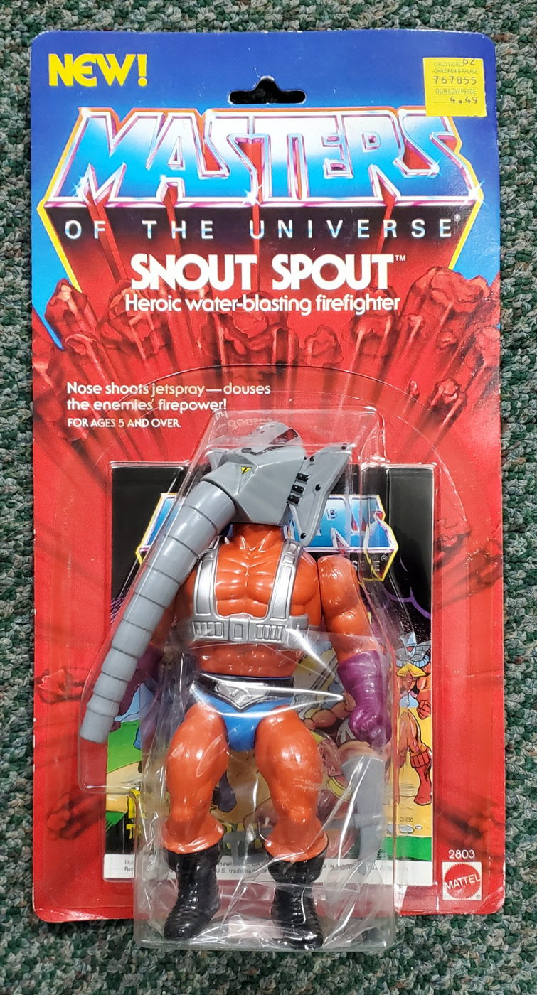 MOC 1985 Masters of the Universe (MOTU) Snout Spout Action Figure on Factory Sealed Card 1