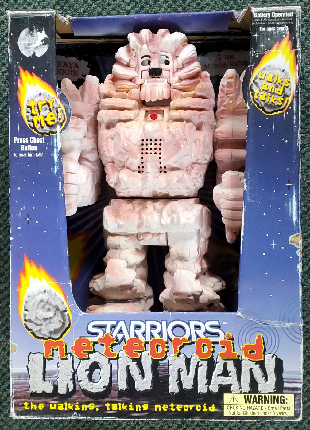 starriors-meteoroid-lion-man-1 1998 Starriors Meteoroid Lion Man Battery-Operated Robot in the Box 1