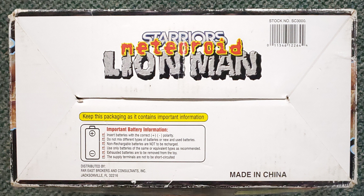 starriors-meteoroid-lion-man-4 1998 Starriors Meteoroid Lion Man Battery-Operated Robot in the Box 3