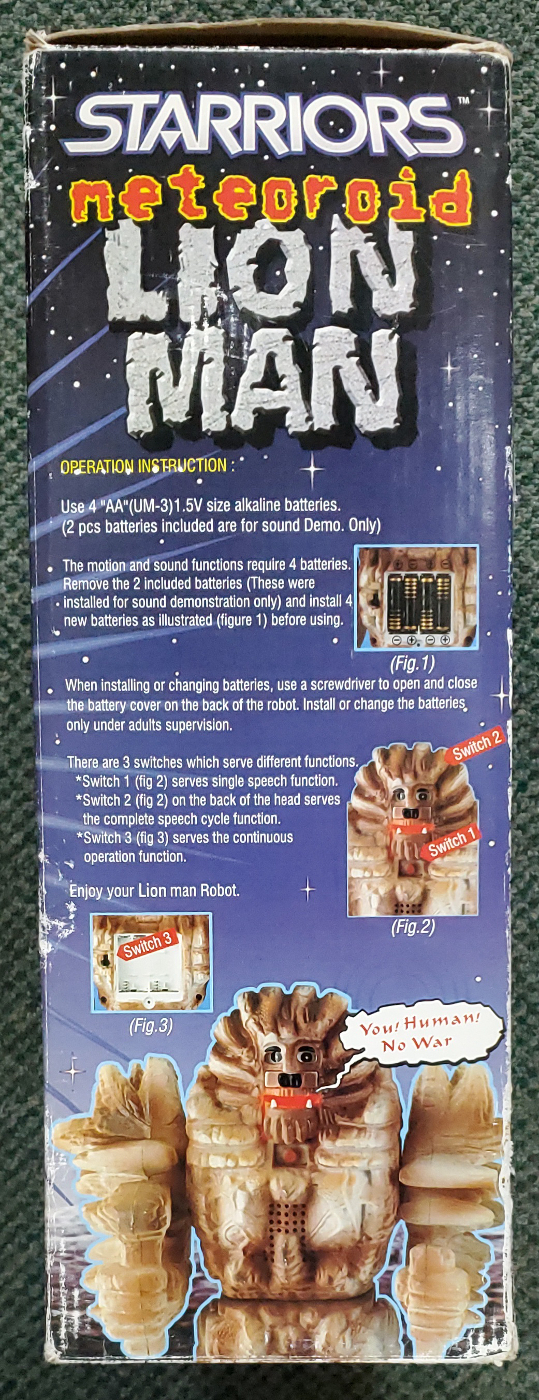 starriors-meteoroid-lion-man-6 1998 Starriors Meteoroid Lion Man Battery-Operated Robot in the Box 6