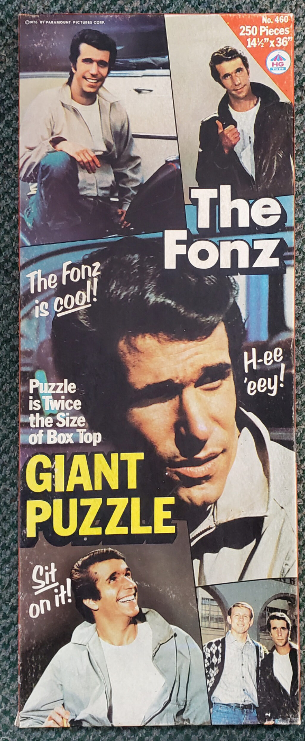 1976 HG Toys Happy Days The Fonz 250-Piece Giant Jigsaw Puzzle Complete in Box 1