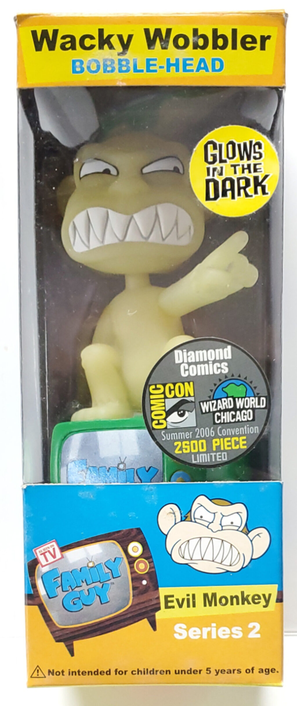 Family Guy Glow in the Dark Evil Monkey Wacky Wobbler Bobblehead from Funko 1