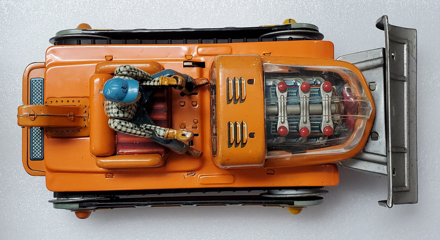 1960's TN Japan Battery-Operated Tin Litho Handy Hank No. 112 Bulldozer 1