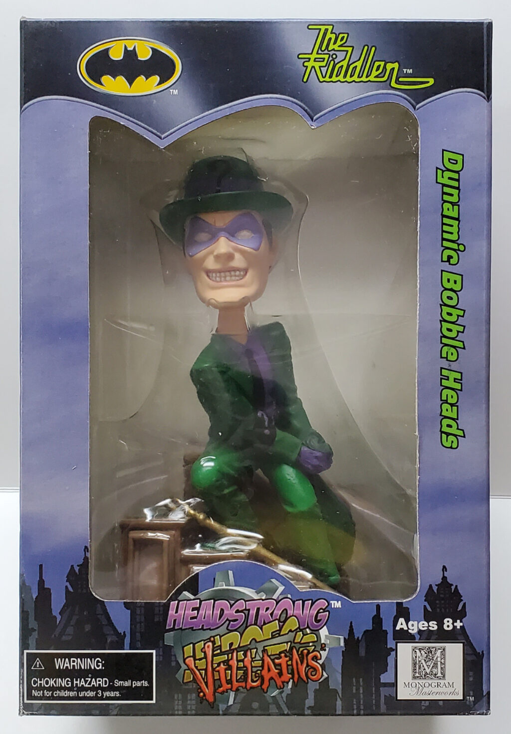 MIB Warner Bros Riddler Resin Headstrong Heroes Bobblehead 1