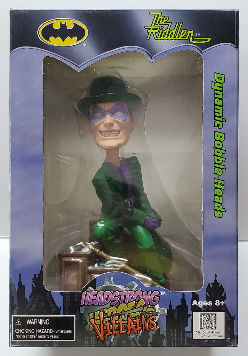 MIB Warner Bros Riddler Resin Headstrong Heroes Bobblehead 1