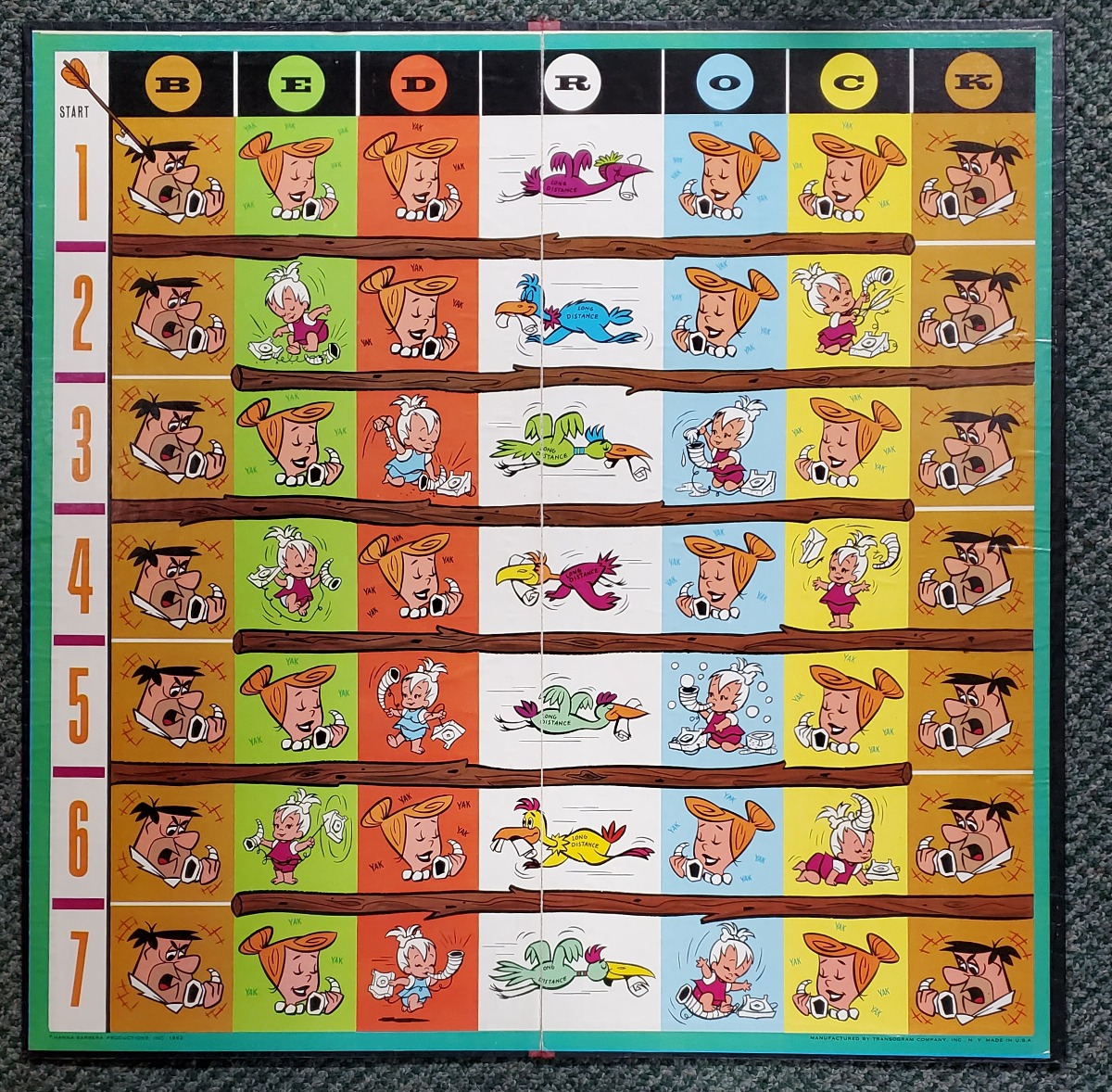 transogram-pebbles-flintstone-game-4 1962 Pebbles Flintstone Game by Transogram 4