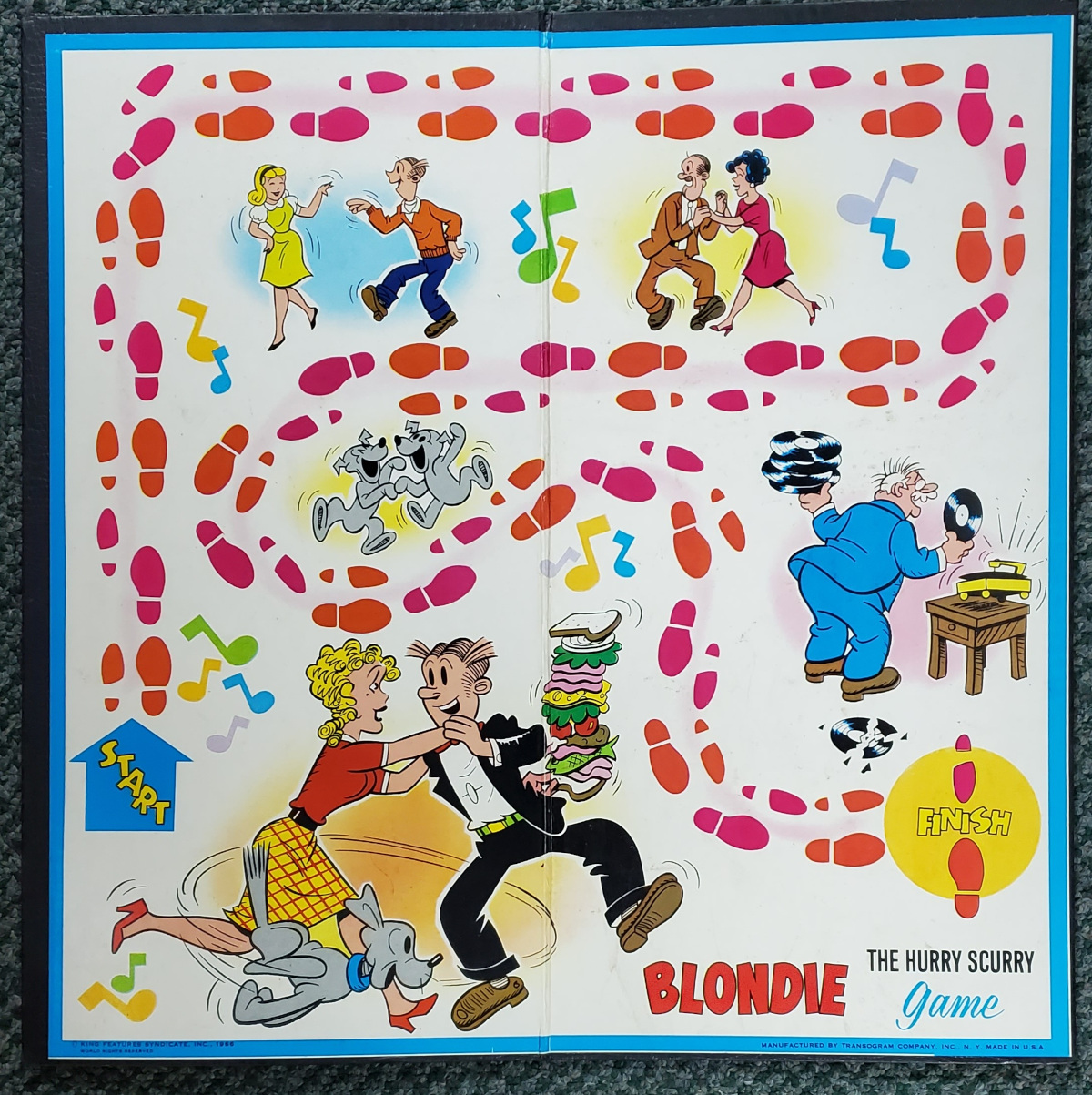 transogram-blondie-the-hurry-scurry-game-2 1966 Blondie The Hurry Scurry Game by Transogram 2
