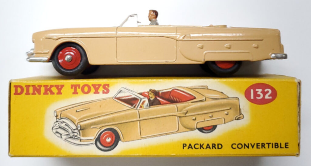 1957 Dinky Toys #132 Tan Packard Convertible: Mint in the Box 1