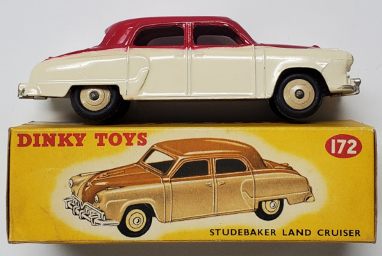 dinky-toys-172-two-tone-studebaker-land-crusier-2 1957 Dinky Toys #172 Two Tone Studebaker Land Cruiser: Mint in the Box 2