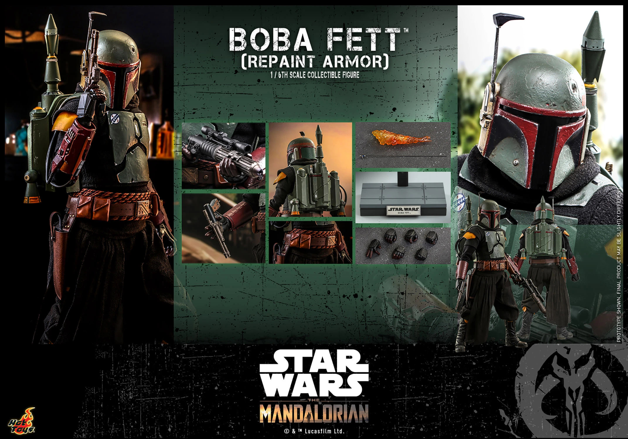 hot-toys-star-wars-boba-fett-repaint-armor-3 Hot Toys Star Wars Book of Boba Fett Repaint Armor 1:6 Scale Figure 3
