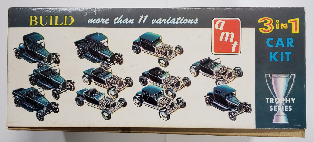 amt-1925-model-t-ford-two-3-in-1-model-kit-3 Vintage 1960 AMT 1925 Model T Ford Two 3 in 1 Model Kit in the Box 3