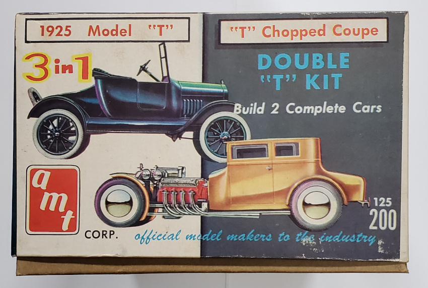 amt-1925-model-t-ford-two-3-in-1-model-kit-4 Vintage 1960 AMT 1925 Model T Ford Two 3 in 1 Model Kit in the Box 4