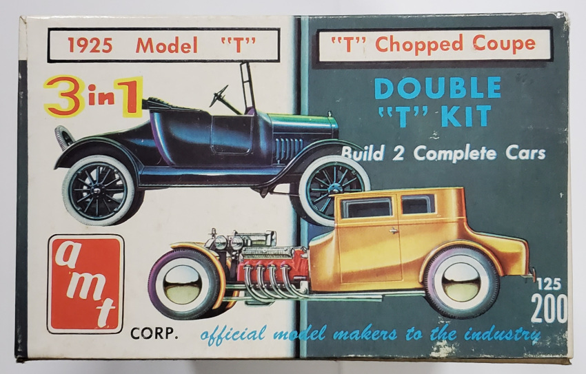 amt-1925-model-t-ford-two-3-in-1-model-kit-5 Vintage 1960 AMT 1925 Model T Ford Two 3 in 1 Model Kit in the Box 5