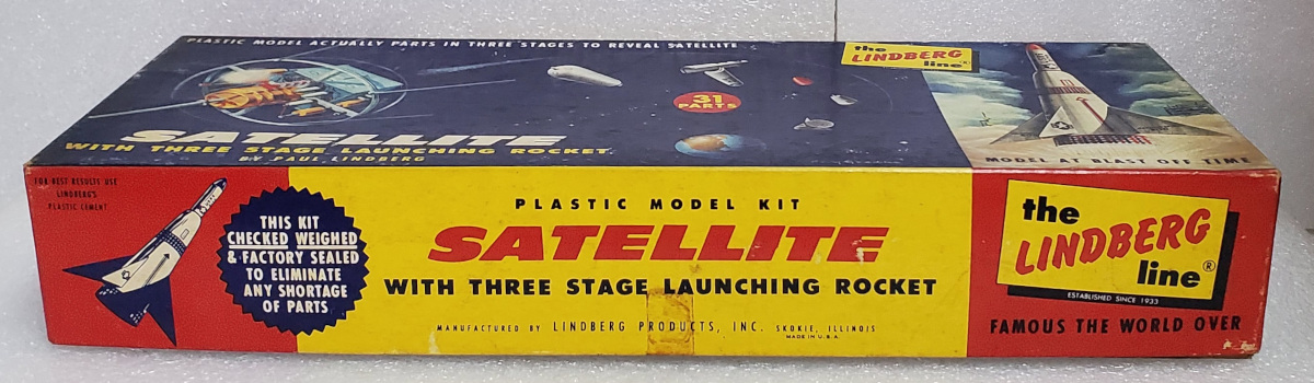 lindberg-satellite-with-3-stage-launching-rocket-model-kit-2 Vintage 1958 Lindberg Satellite with Three-Stage Launching Rocket Model Kit in the Box 2