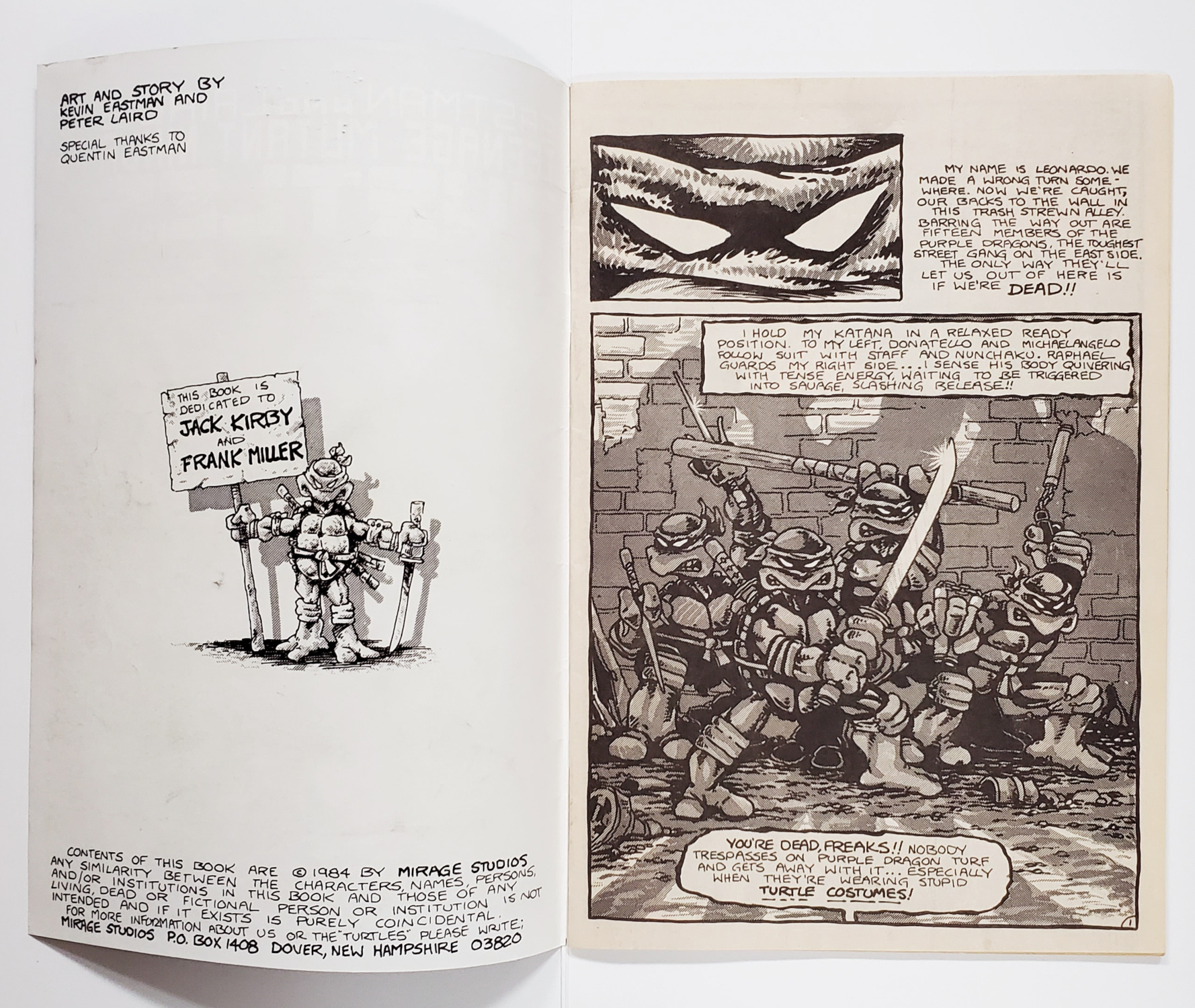 mirage-studios-first-print-teenage-mutant-ninja-turtles-4 1984 Mirage Studios Teenage Mutant Ninja Turtles #1 : First Print with Mailer Envelope 4