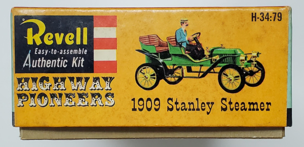 revell-highway-pioneers-1909-stanley-steamer-model-kit-2 Vintage 1960 Revell Highway Pioneers 1909 Stanley Steamer Model Kit Sealed in Box 2
