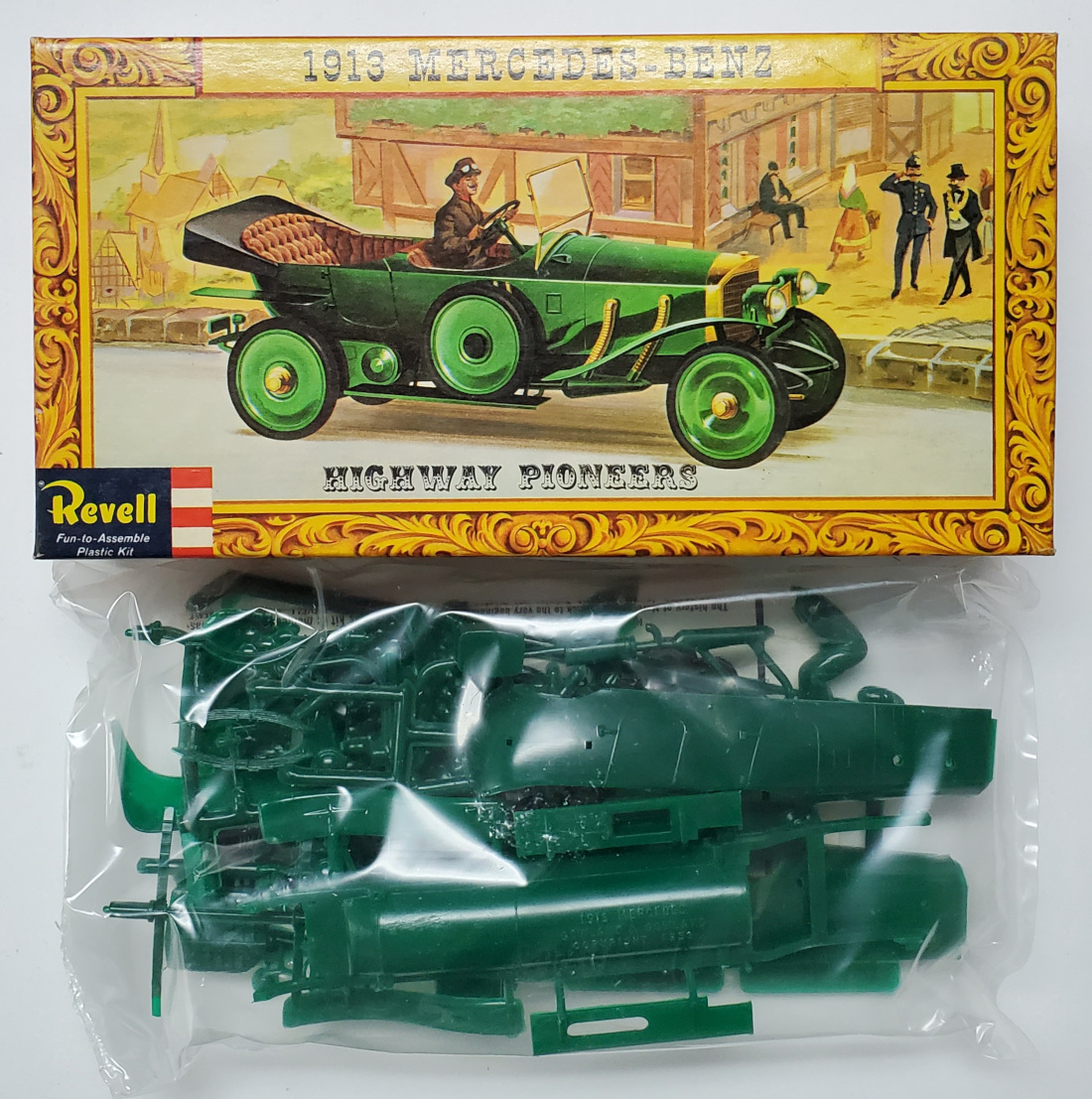 Vintage 1960 Revell Highway Pioneers 1913 Mercedes-Benz Model Kit Sealed in Box 1