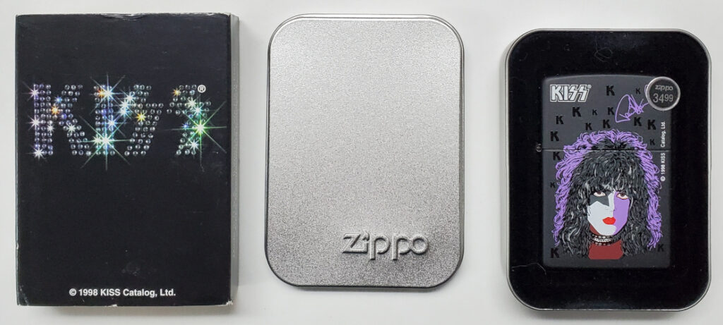 1998 KISS Paul Stanley Zippo Lighter in Metal Case and Sleeve - Sealed 1