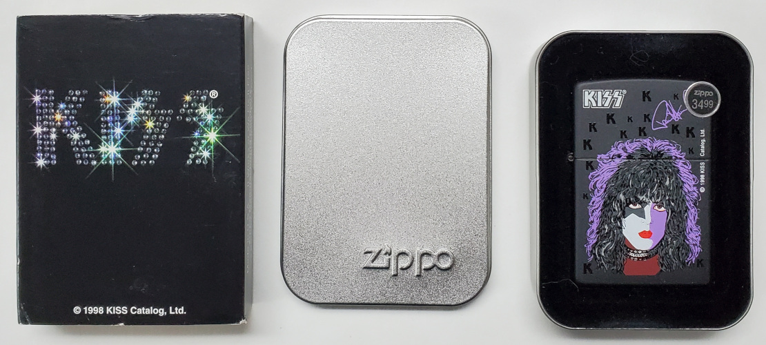 1998 KISS Paul Stanley Zippo Lighter in Metal Case and Sleeve - Sealed 1