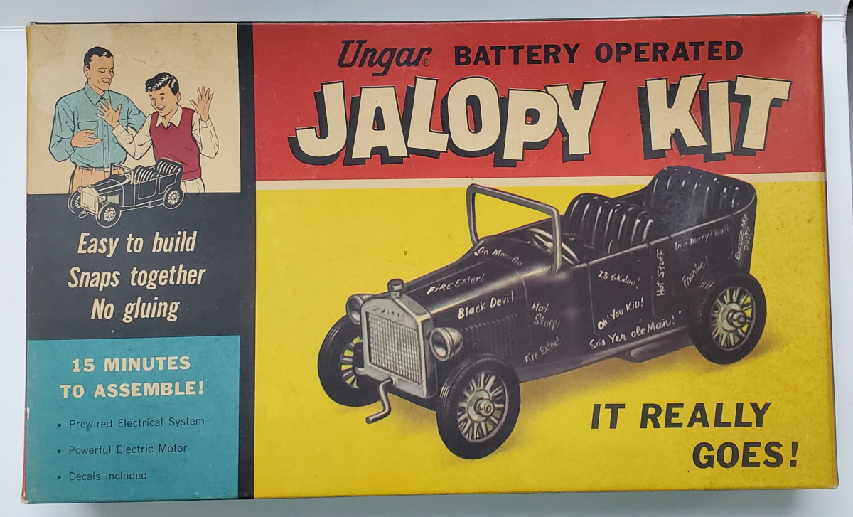 1950's Ungar Battery-Operated Jalopy Model Kit Complete and Unbuilt in Original Box 1
