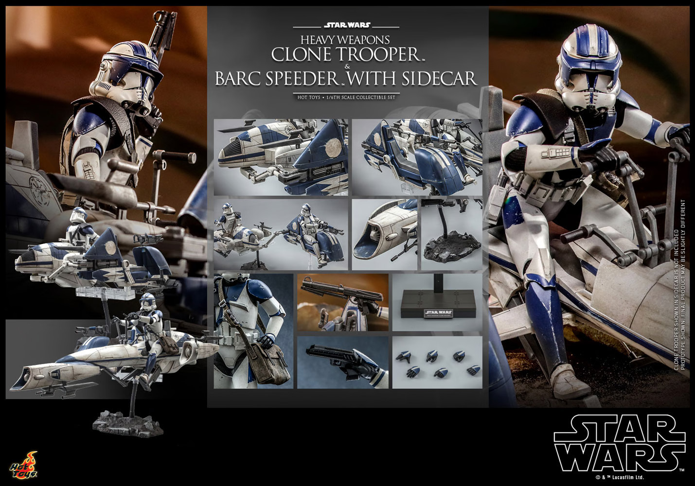 hot-toys-star-wars-the-clone-wars-heavy-weapons-clone-trooper-on-barc-speeder-with-sidecar-3 Hot Toys Star Wars The Clone Wars Heavy Weapons Clone Stooper on BARC Speeder with Sidecar 1:6 Scale Figure 3