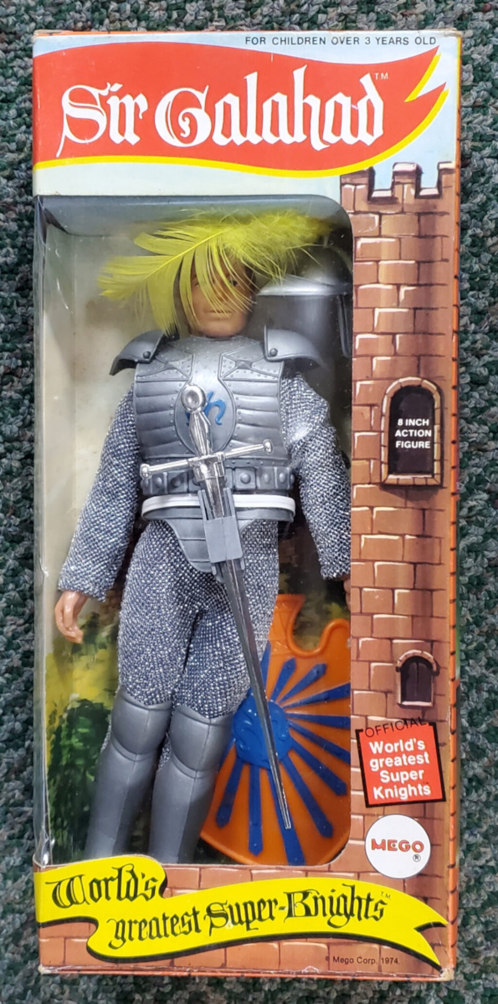 MIB 1974 Mego 8" Sir Galahad Action Figure Never Removed from Box 1