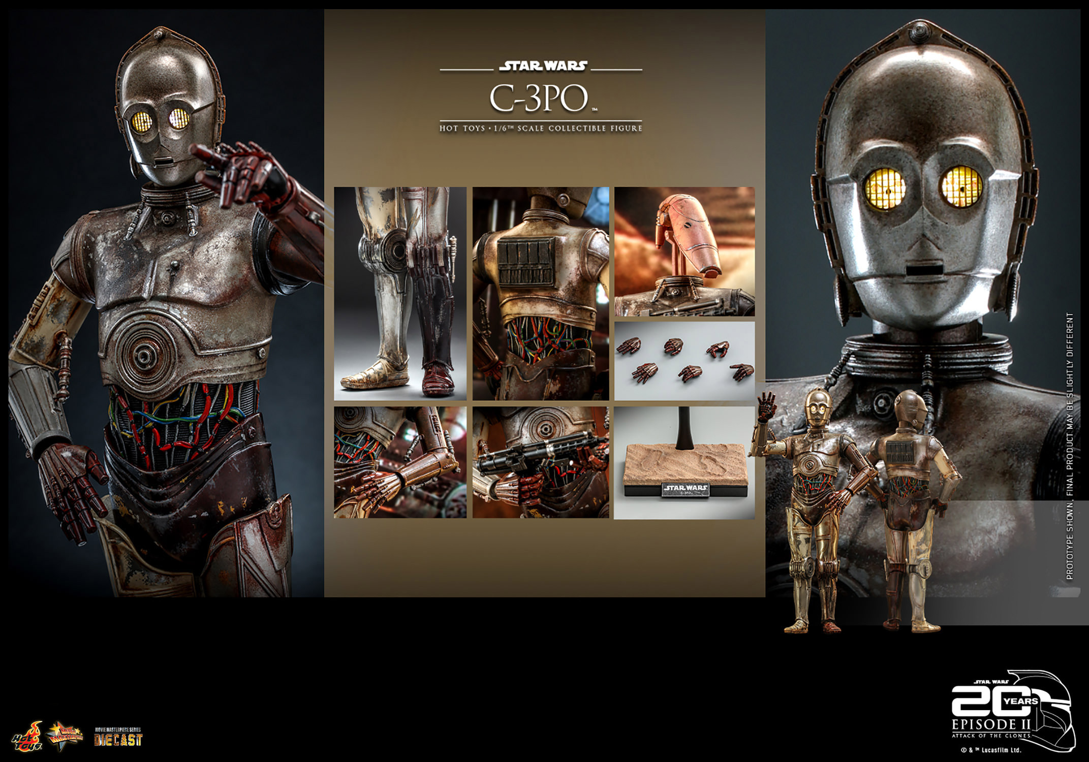 hot-toys-star-wars-attack-of-the-clones-c-3po-diecast-figure-3 Hot Toys Star Wars Attack of the Clones C-3PO 1:6 Scale Diecast Figure 3