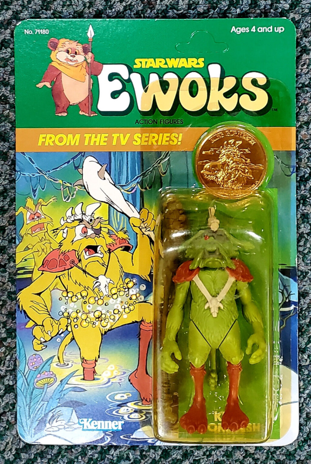 1985 MOC Kenner Star Wars Ewoks King Gorneesh on Unpunched Card 1