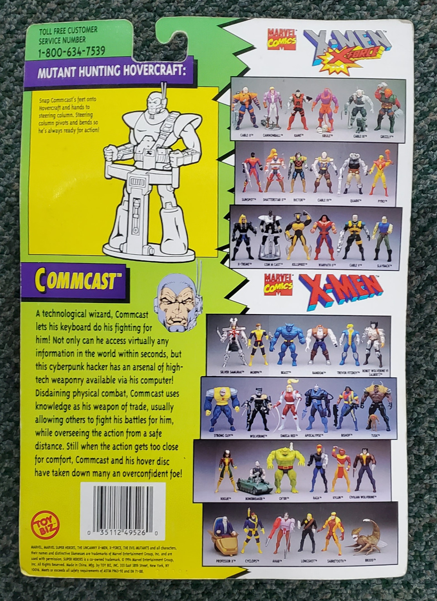toy-biz-x-men-x-force-comm-cast-2 Toy Biz 1994 X-Men X-Force Comm Cast Action Figure: Mint on Card 2