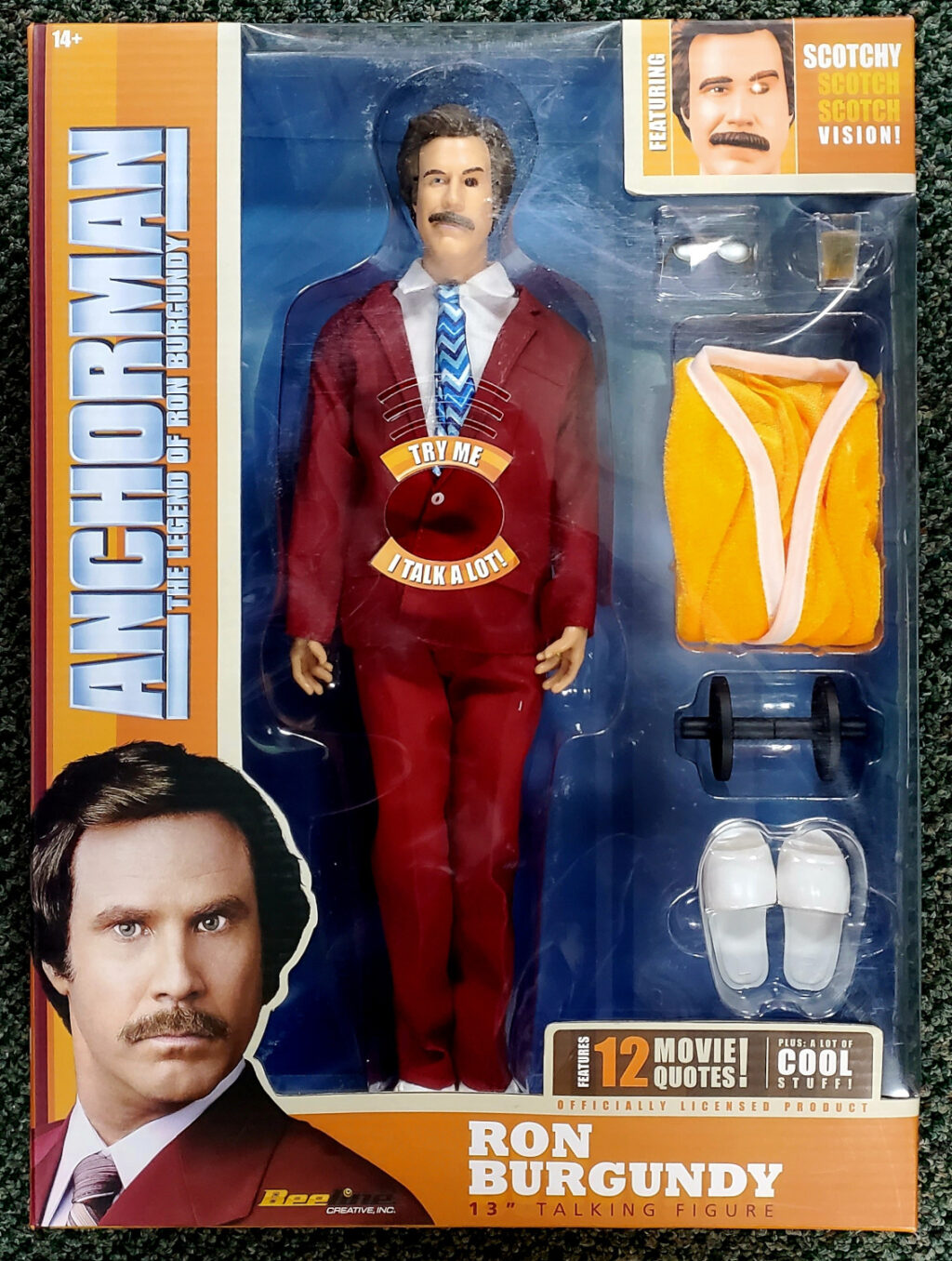 MIB Bee Line Creative Anchorman the Legend of Run Burgundy 13" Talking Figure 1