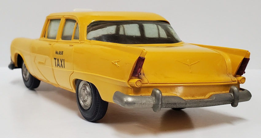 jo-han-1956-plymouth-belvedere-yellow-taxi-dealer-promo-2 Jo-Han 1956 Plymouth Belvedere Yellow Taxi No. 956 Friction Motor Dealer Promo Car 2