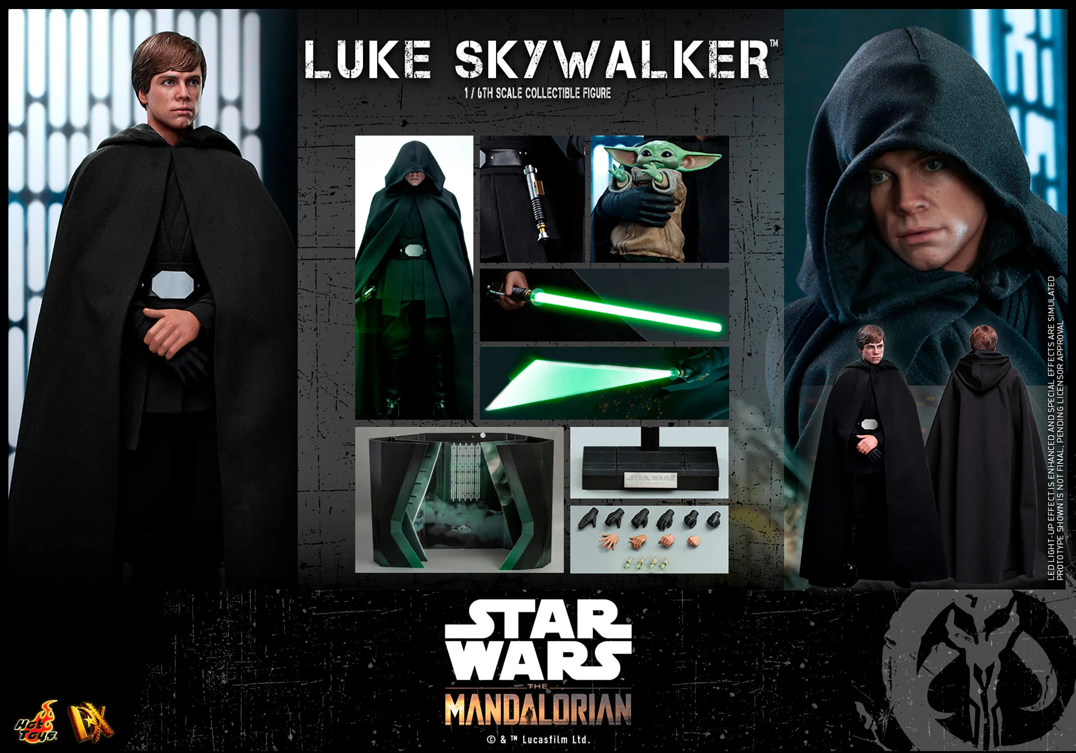 hot-toys-dx22-star-wars-the-mandalorian-luke-sklywalker-and-grogu-3 Hot Toys DX22 Star Wars The Mandalorian Luke Skywalker with Grogu 1:6 Scale Figure 3