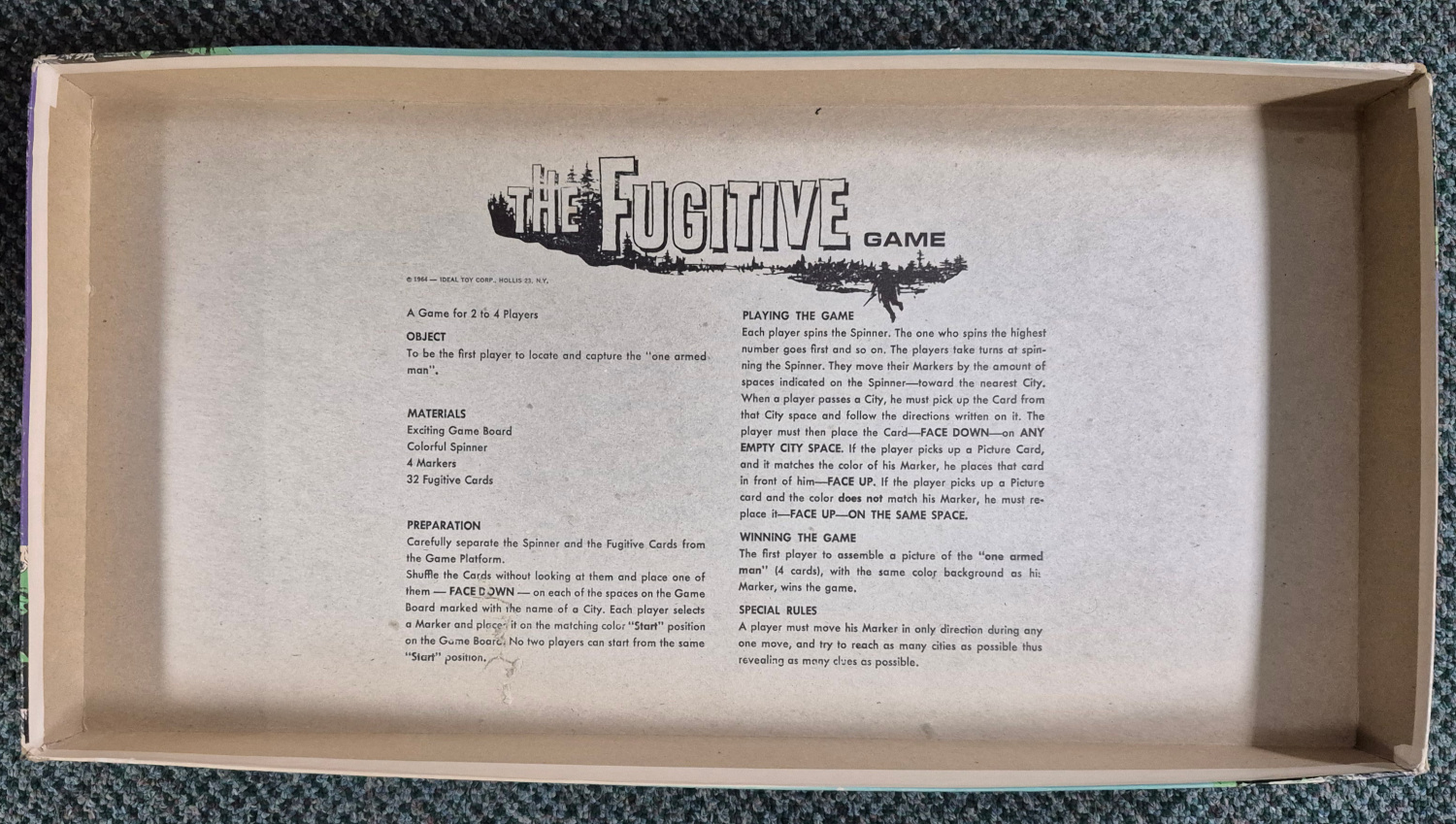 ideal-the-fugitive-board-game-2 1964 The Fugitive Board Game by Ideal 2