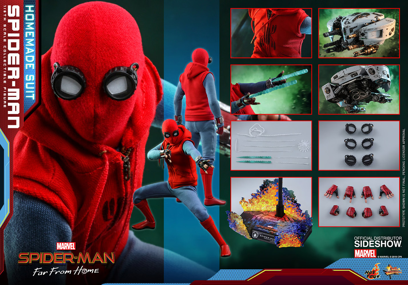 hot-toys-mms-556-spider-man-far-from-home-spider-man-homemade-suit-3 Hot Toys Spider-Man Far From Home Spider-Man Homemade Suit 1:6 Scale Figure 3