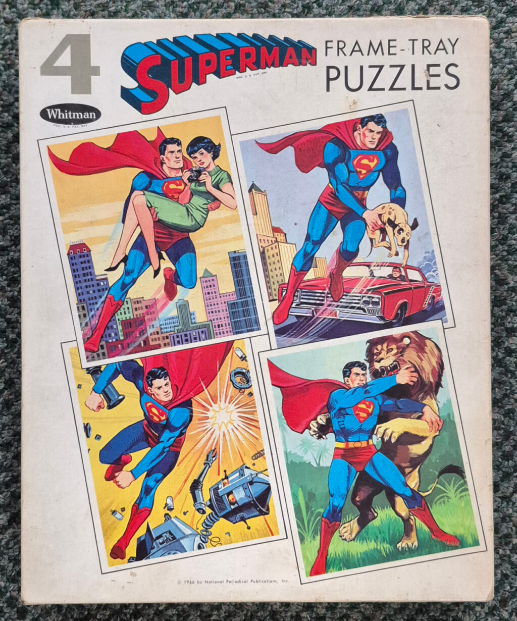 1966 Whitman Superman Frame-Tray Puzzles Set of Four Complete in Box 1