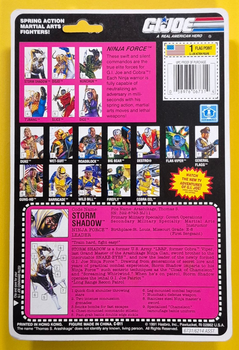 hasbro-gi-joe-arah-ninja-force-storm-shadow-2 MOC 1991 Hasbro G.I. Joe ARAH Ninja Force Storm Shadow Factory Sealed 2