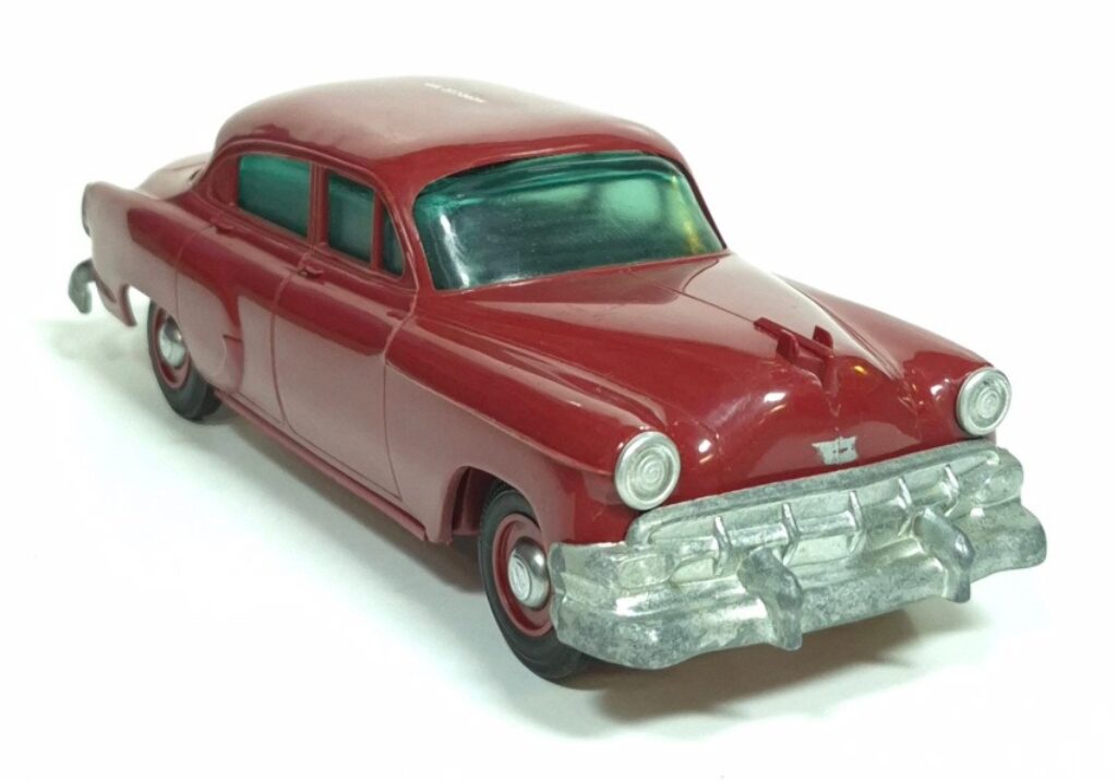 1954 Morocco Red Chevrolet Bel Air 4-Door Hardtop Dealer Promo Car and Bank 1