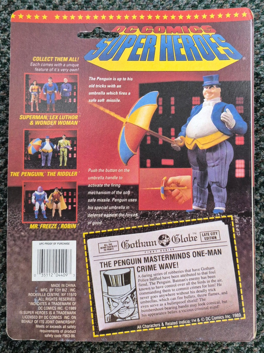 dc-comics-super-heroes-the-penguin-moc-2 Toy Biz DC Comics Super Heroes The Penguin Action Figure: Mint on Card 2