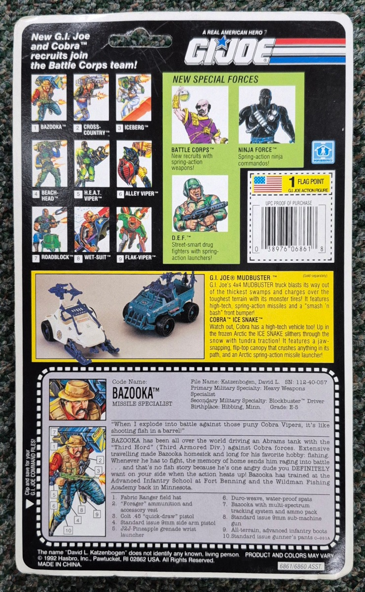 gi-joe-a-real-american-hero-battle-corps-bazooka-moc-2 MOC 1992 Hasbro G.I. Joe ARAH Battle Corps Bazooka : Factory Sealed 2