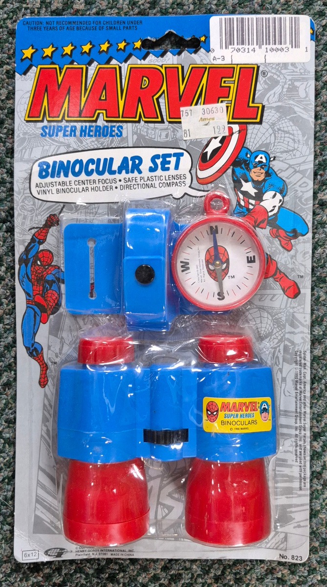1990 Henry Gordy Marvel Super Heroes Binocular Set : Mint on Card